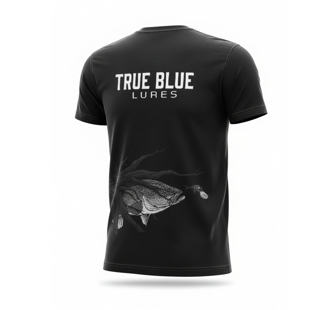 TRUE BLUE LURES MURRAY COD TEE - BLACK – truebluelures