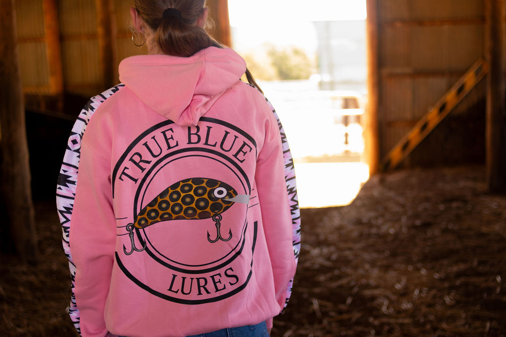 TRUE BLUE LURES HOODIES - PINK AZTEC