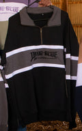TRUE BLUE LURES QUARTER ZIP JUMPER - BLACK/GRAY
