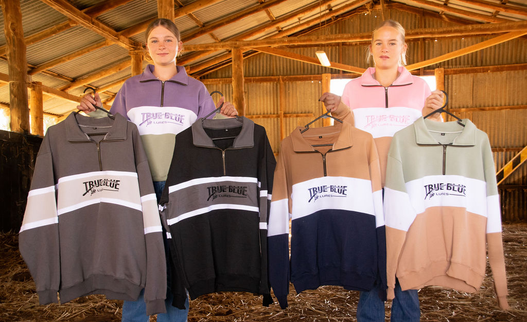 TRUE BLUE LURES QUARTER ZIP JUMPER - PINK/TAN