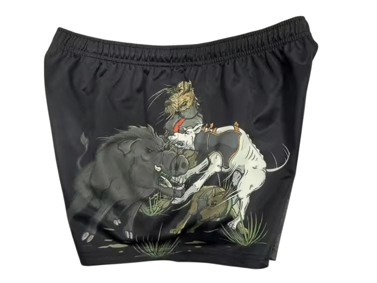 TRUE BLUE LURES FOOTY SHORT WITH ZIP POCKETS - PIG HUNTING CAMO