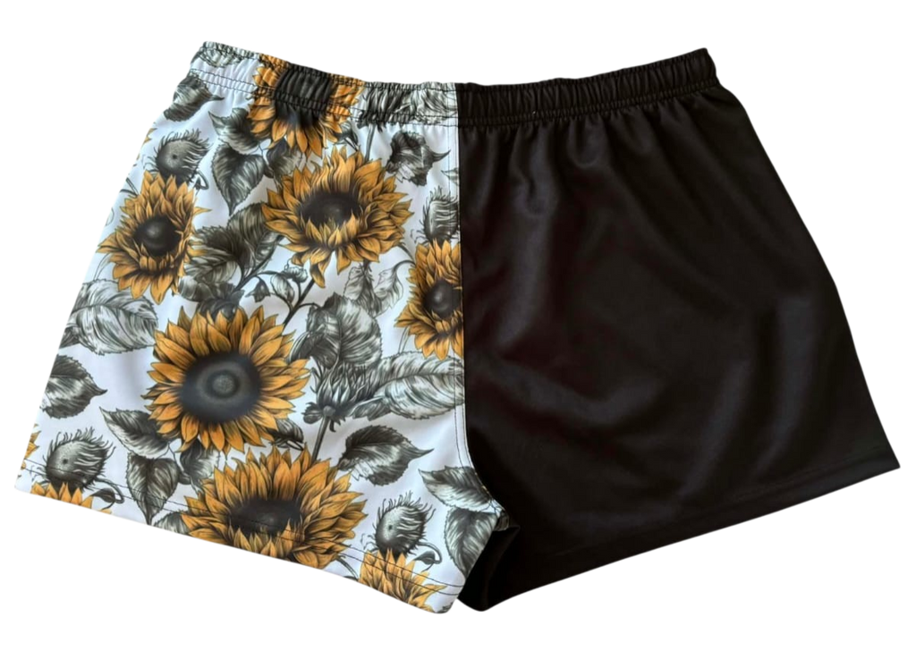 TRUE BLUE LURES FOOTY SHORT WITH ZIP POCKETS - SUNFLOWER