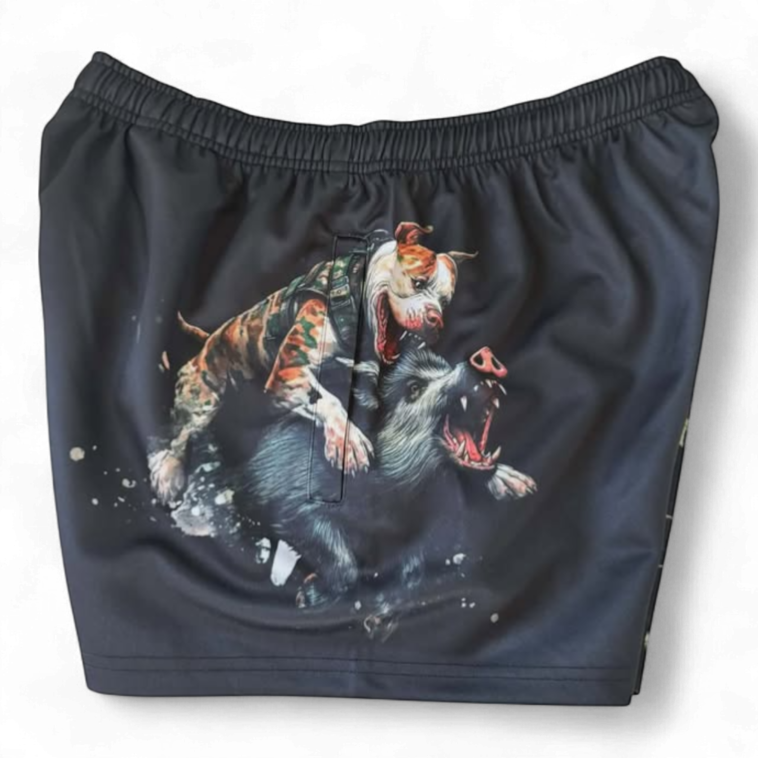 TRUE BLUE LURES FOOTY SHORT WITH ZIP POCKETS - BUSH PIG