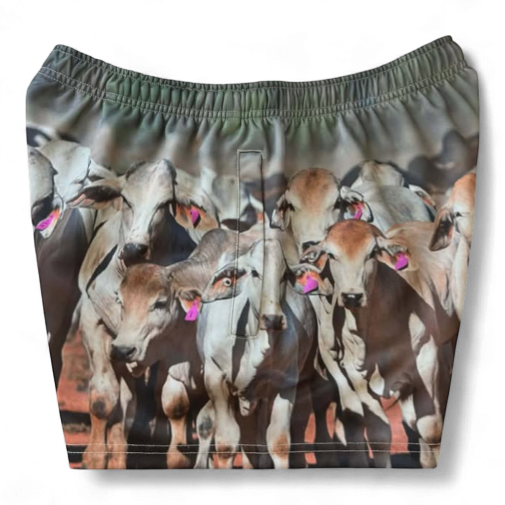 TRUE BLUE LURES FOOTY SHORT WITH ZIP POCKETS - BRAHAM COW