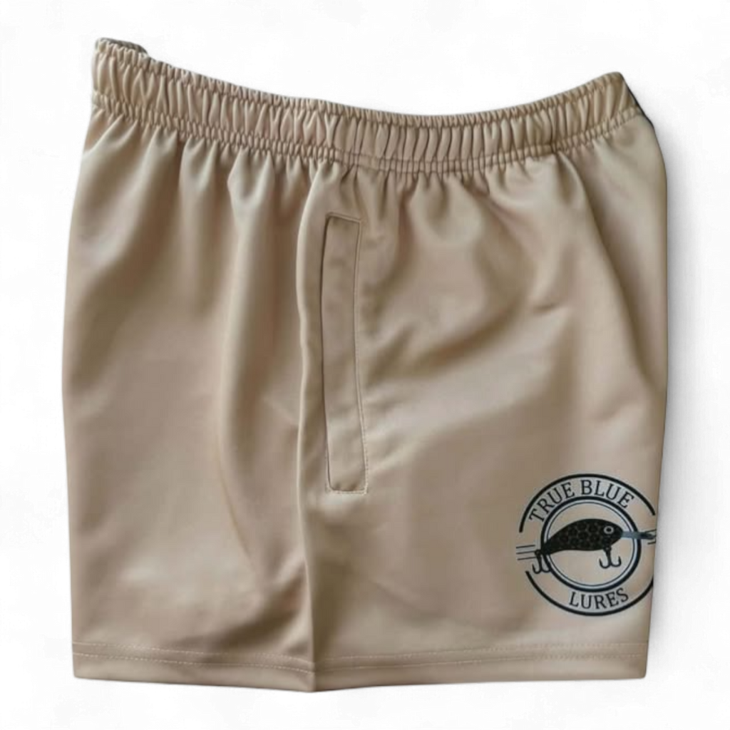 TRUE BLUE LURES FOOTY SHORT WITH ZIP POCKETS - BRAHAM COW