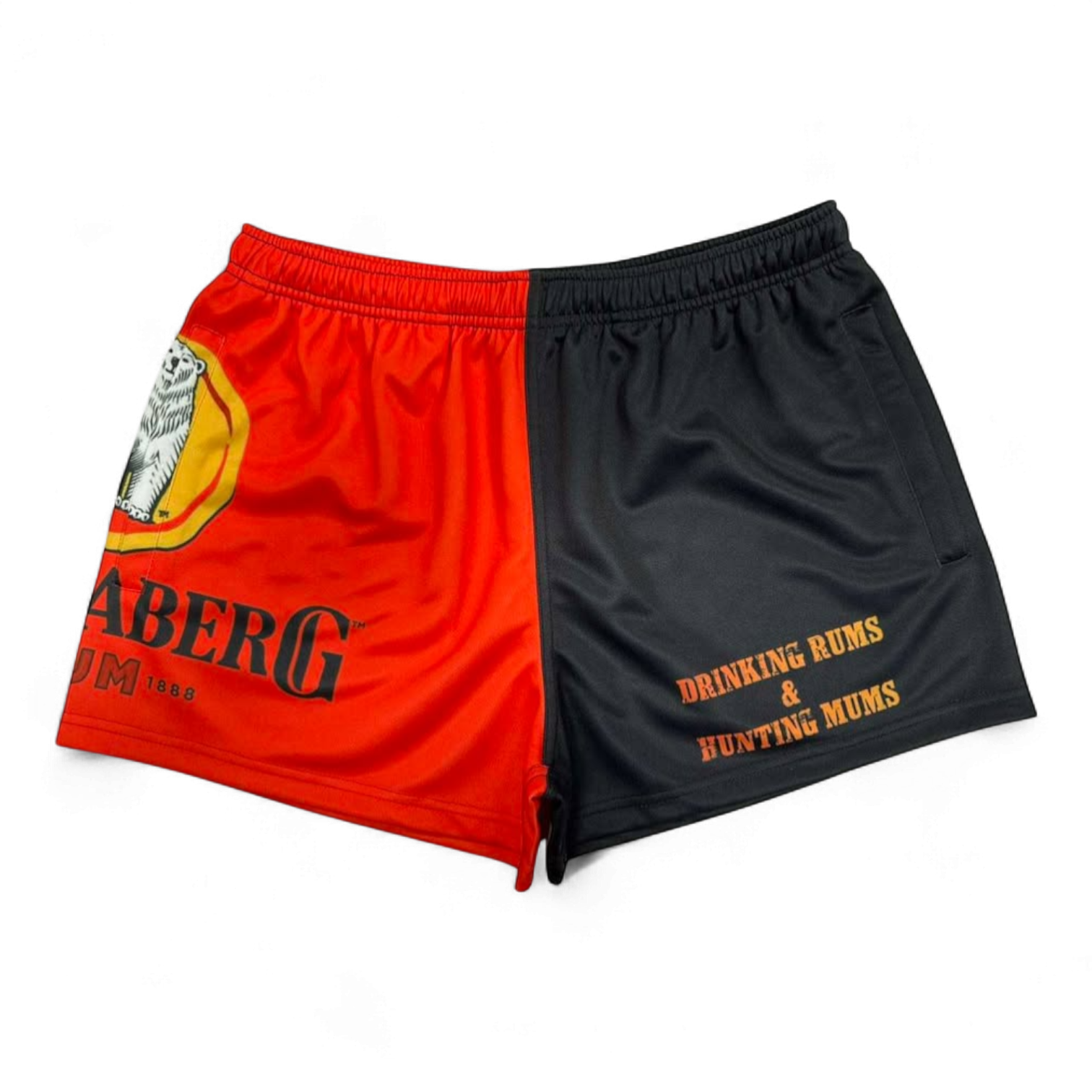 TRUE BLUE LURES FOOTY SHORT WITH ZIP POCKETS - BUNDABERG