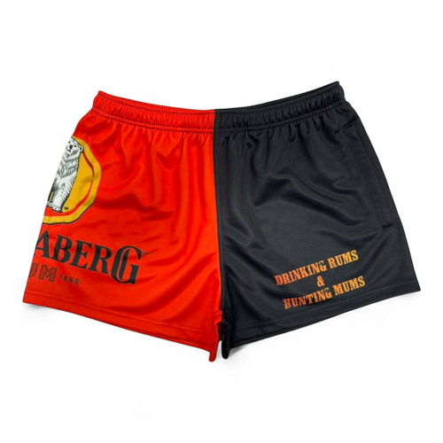 TRUE BLUE LURES FOOTY SHORT WITH ZIP POCKETS - BUNDABERG