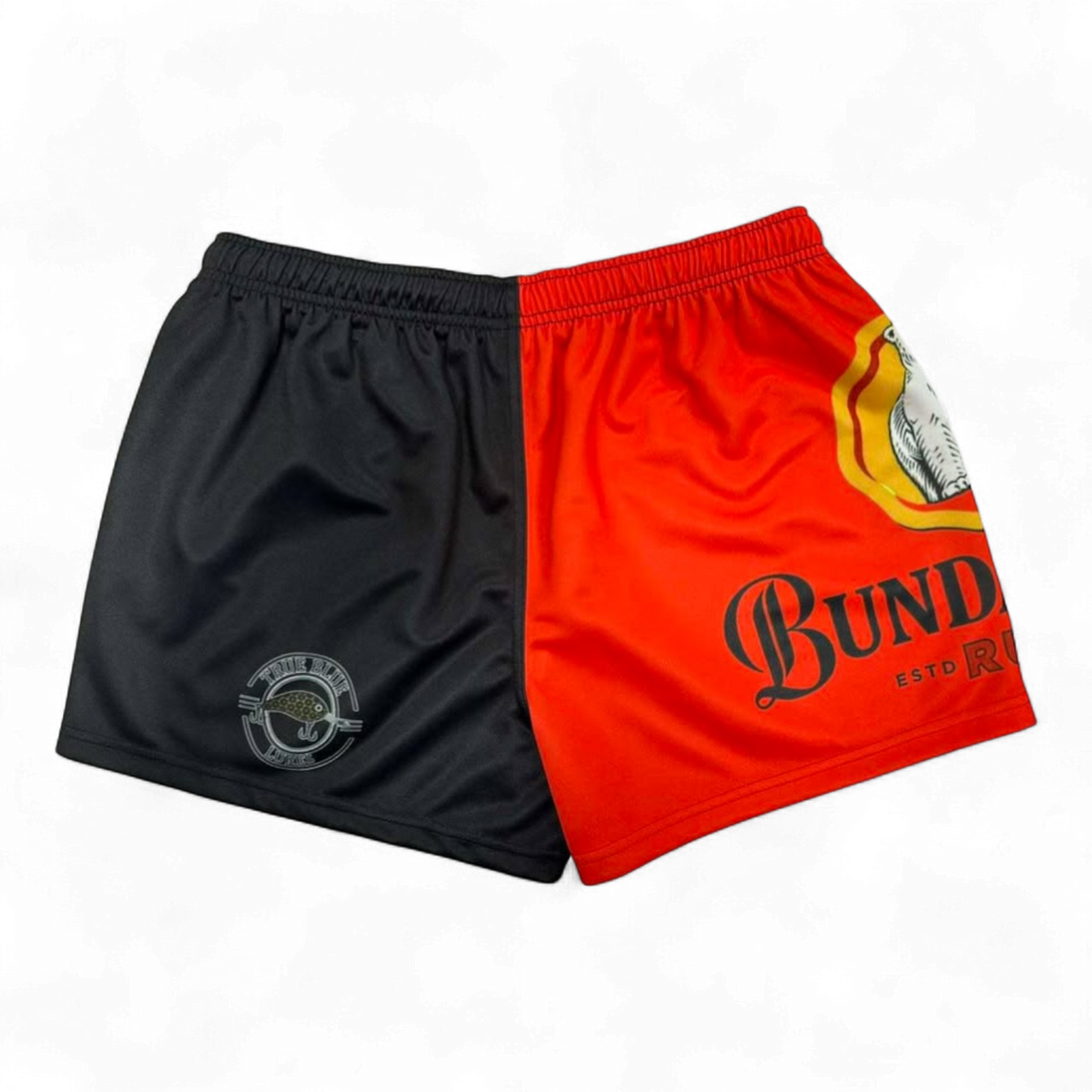 TRUE BLUE LURES FOOTY SHORT WITH ZIP POCKETS - BUNDABERG