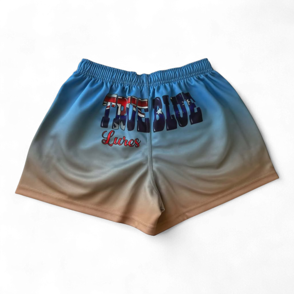 TRUE BLUE LURES FOOTY SHORT WITH ZIP POCKETS - HEADER