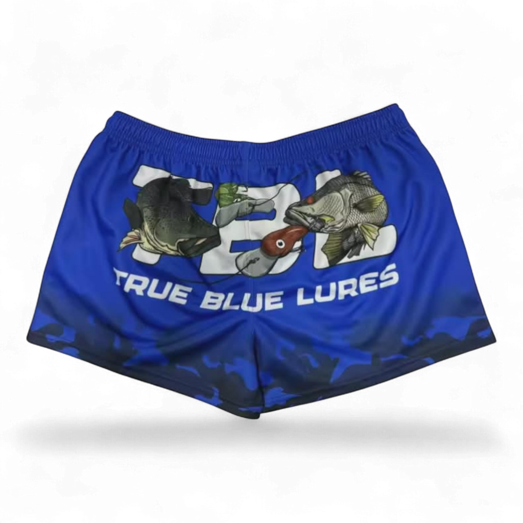 TRUE BLUE LURES FOOTY SHORT WITH ZIP POCKETS - TRUE BLUE