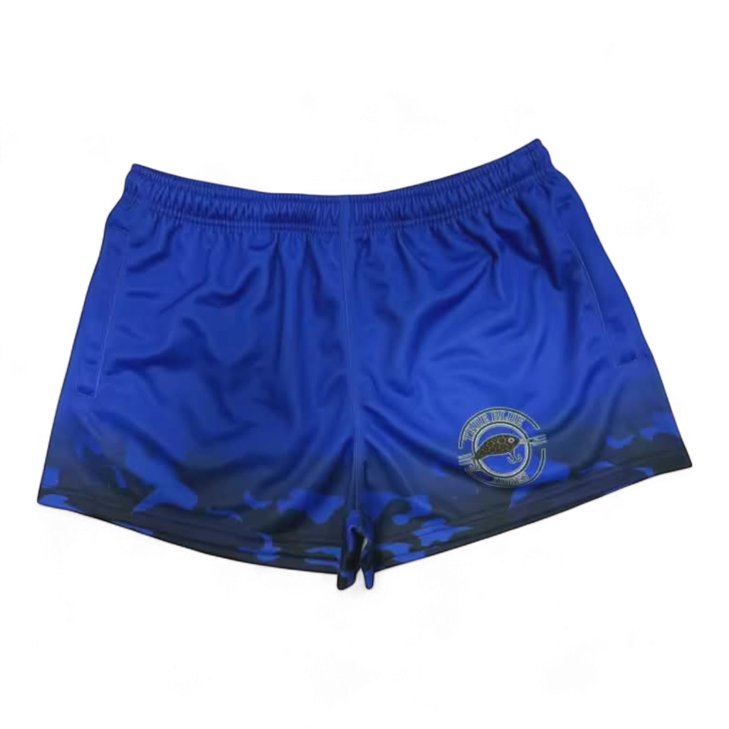 TRUE BLUE LURES FOOTY SHORT WITH ZIP POCKETS - TRUE BLUE
