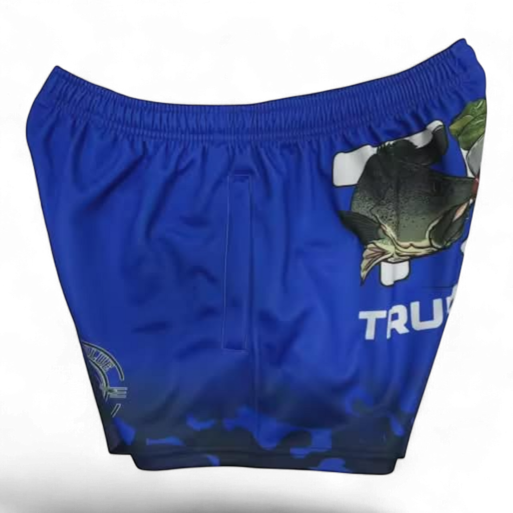 TRUE BLUE LURES FOOTY SHORT WITH ZIP POCKETS - TRUE BLUE