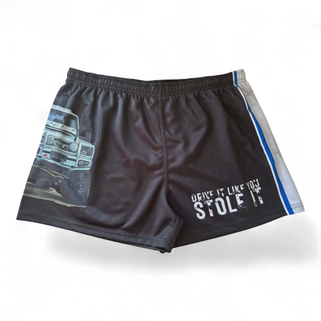 TRUE BLUE LURES FOOTY SHORT WITH ZIP POCKETS - CRUISER