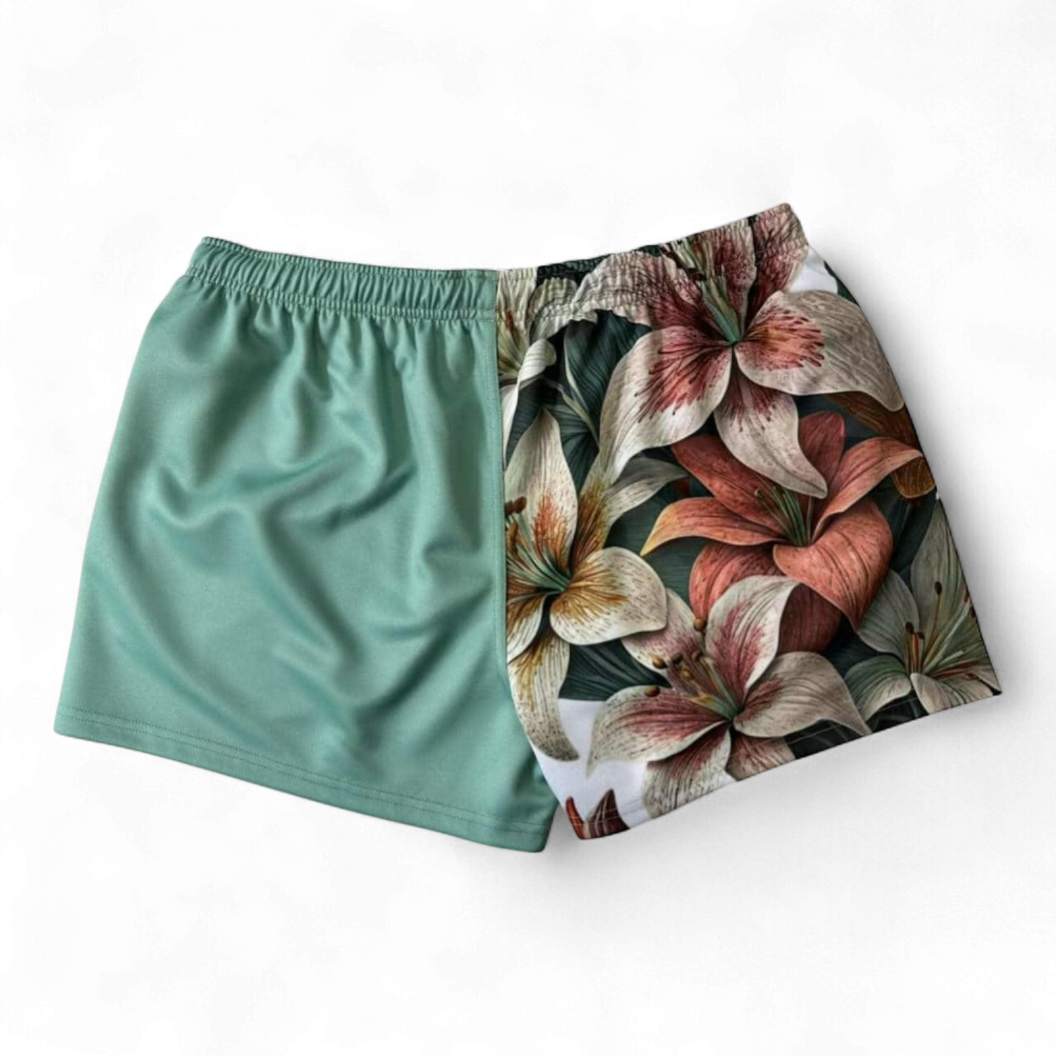 TRUE BLUE LURES FOOTY SHORT WITH ZIP POCKETS - LILIES
