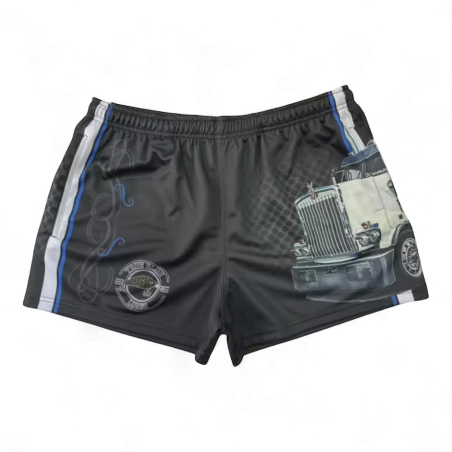 TRUE BLUE LURES FOOTY SHORT WITH ZIP POCKETS - WHITE 909