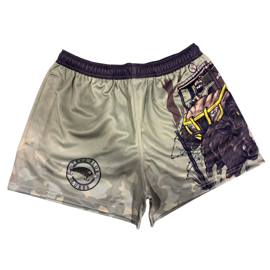 TRUE BLUE LURES FOOTY SHORT WITH ZIP POCKETS - HUNTING BUGGY