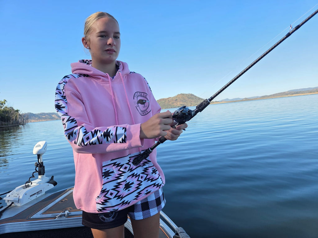 TRUE BLUE LURES HOODIES - PINK AZTEC
