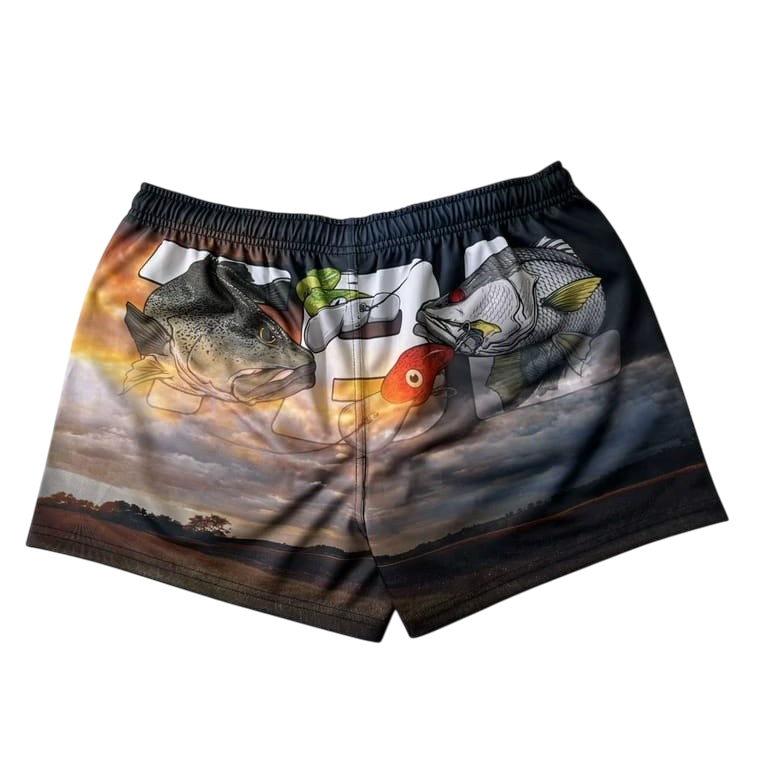 TRUE BLUE LURES FOOTY SHORT WITH ZIP POCKETS - JOHN DEER