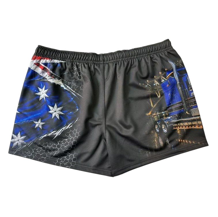 TRUE BLUE LURES FOOTY SHORT WITH ZIP POCKETS - SAR LEGEND