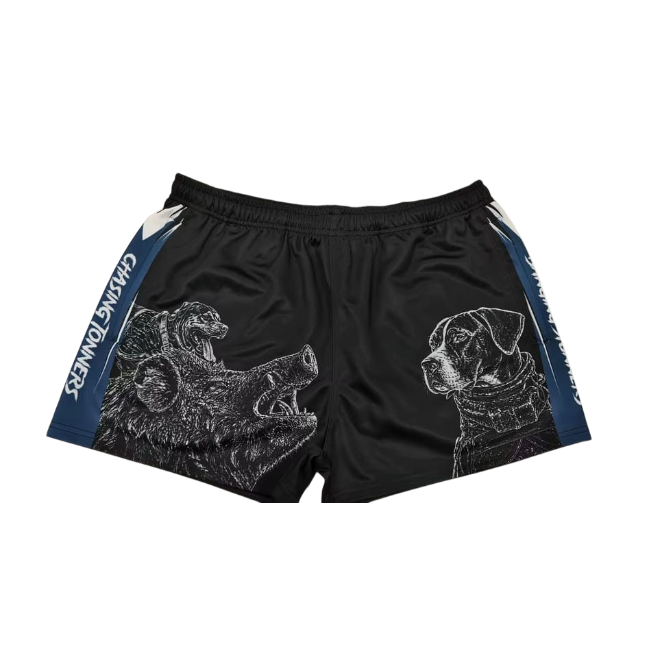 TRUE BLUE LURES FOOTY SHORT WITH ZIP POCKETS - CHASING TONNERS