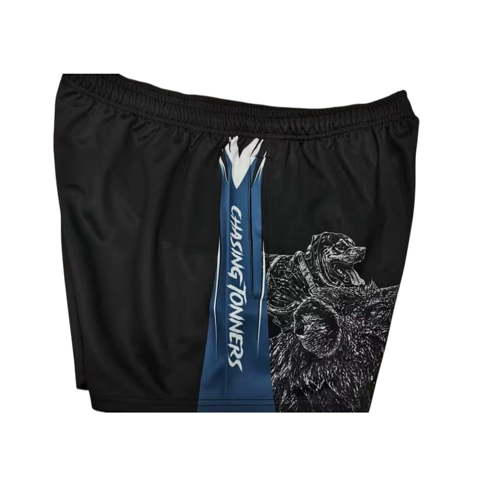 TRUE BLUE LURES FOOTY SHORT WITH ZIP POCKETS - CHASING TONNERS