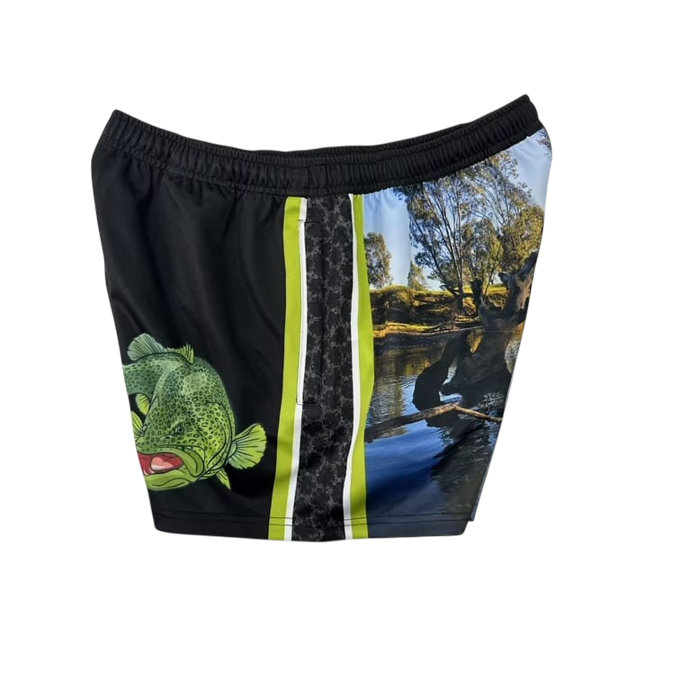 TRUE BLUE LURES FOOTY SHORT WITH ZIP POCKETS - RIVER COD
