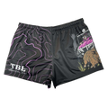 TRUE BLUE LURES FOOTY SHORT WITH ZIP POCKETS - PINK BUGGY