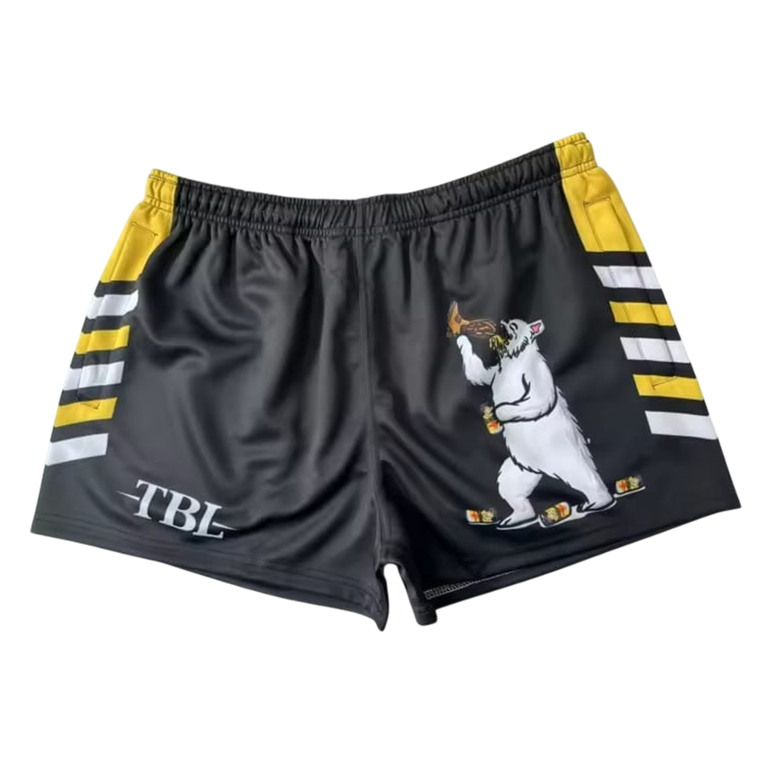 TRUE BLUE LURES FOOTY SHORT WITH ZIP POCKETS - BUNDY BEAR