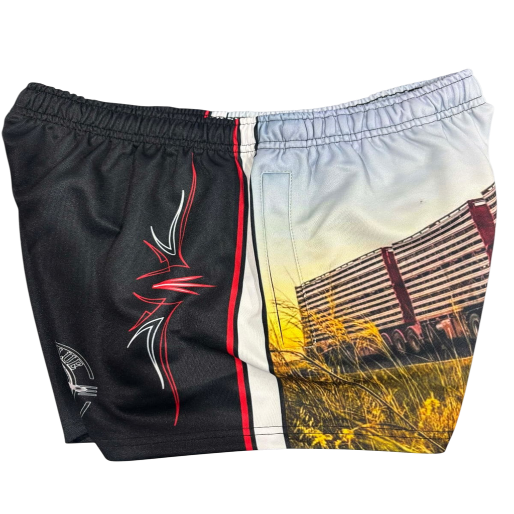 TRUE BLUE LURES FOOTY SHORT WITH ZIP POCKETS - SHEEP TRUCK