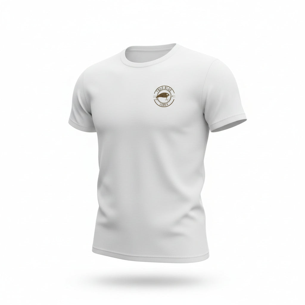 TRUE BLUE LURES BADGE TEE - WHITE