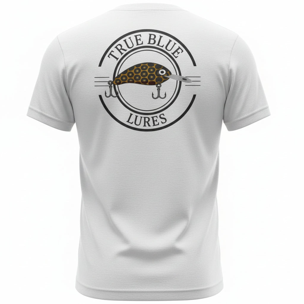 TRUE BLUE LURES BADGE TEE - WHITE