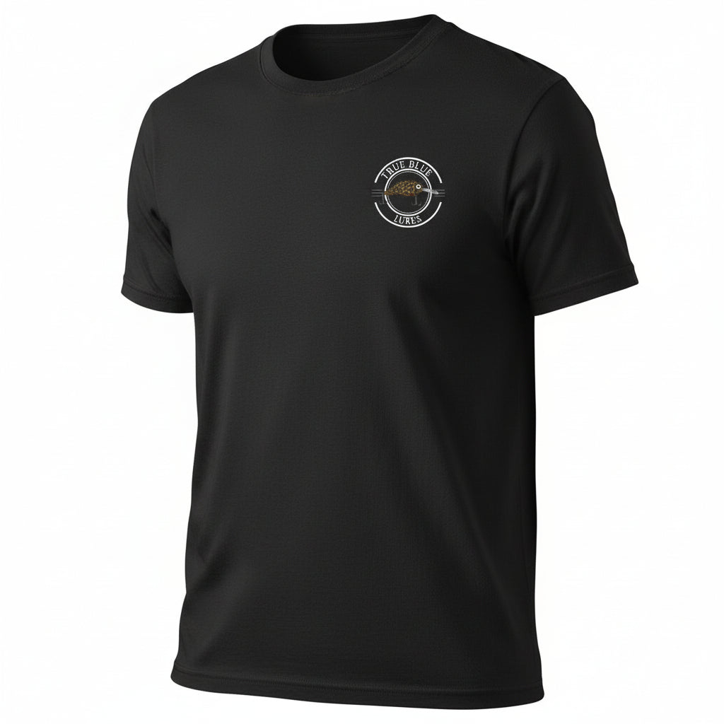 TRUE BLUE LURES SLOGAN TEE - BLACK