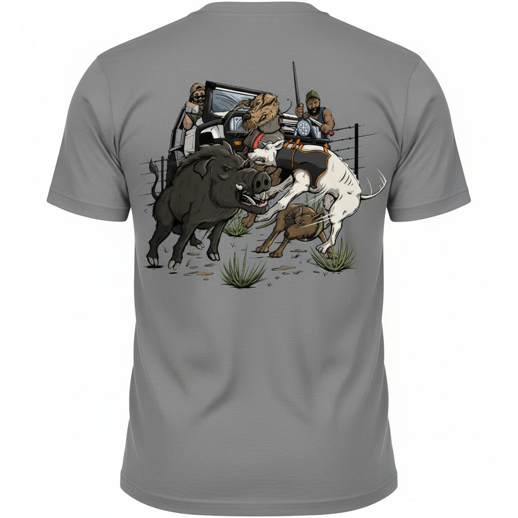 TRUE BLUE LURES PIG HUNTER TEE - GREY