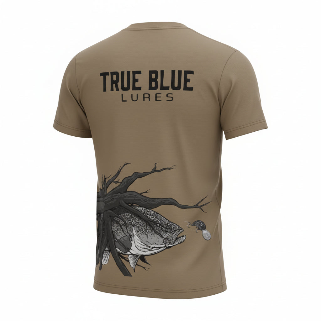 TRUE BLUE LURES MURRAY COD TEE - SAND