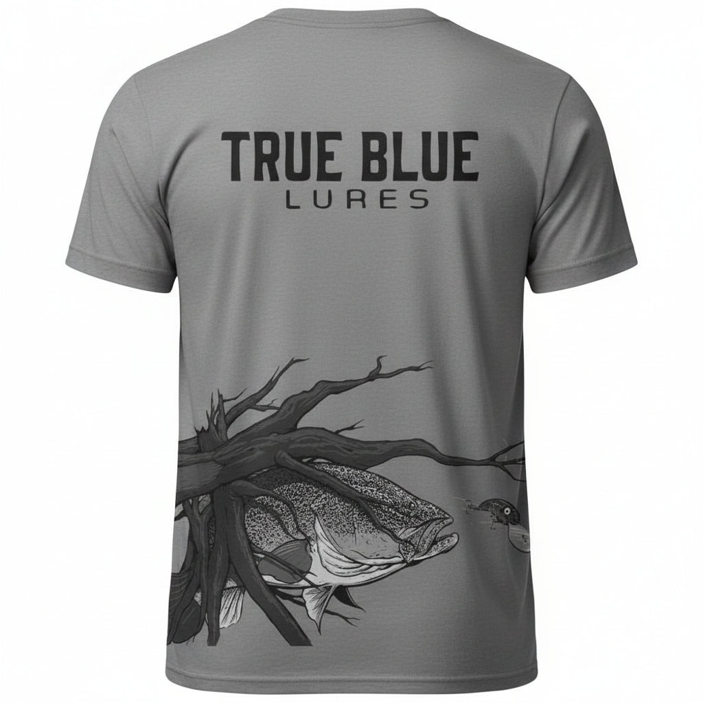 TRUE BLUE LURES MURRAY COD TEE - GREY – truebluelures